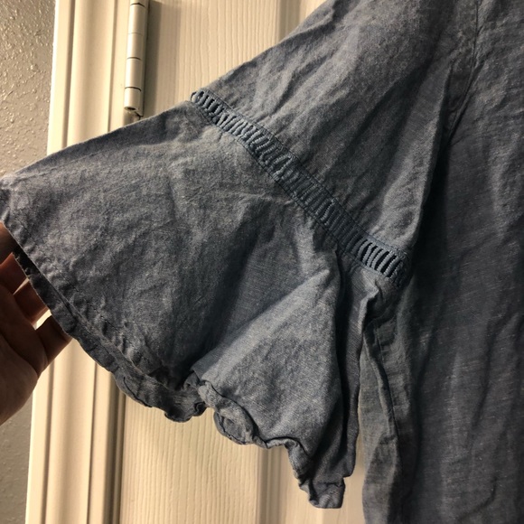 Denim tie-front top - Picture 4 of 5